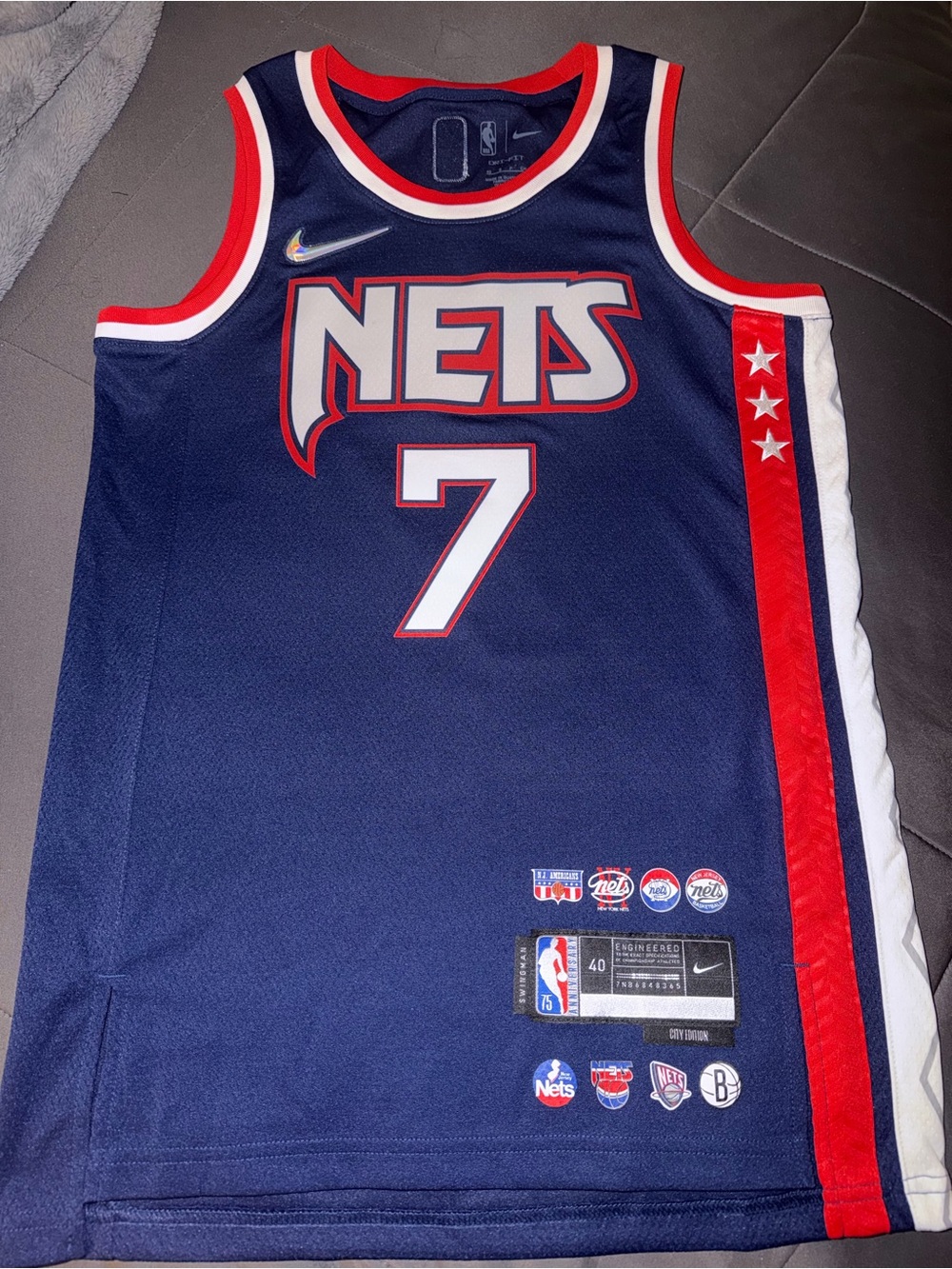 Nike Kevin Durant NBA jersey Brooklyn Nets 75th anniversary NEW Mens Small